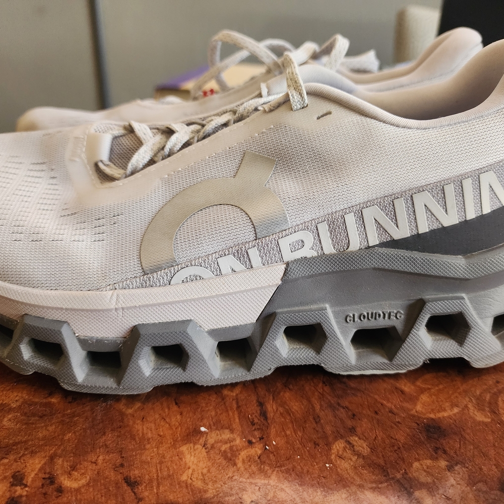 On Running CloudTec Shoes in Light Gray and Cream